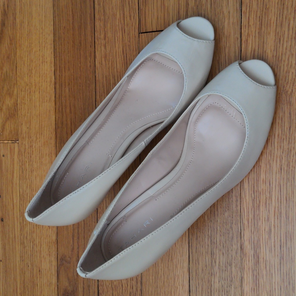 Nude-colored Open Toe Pumps (Never Worn!)